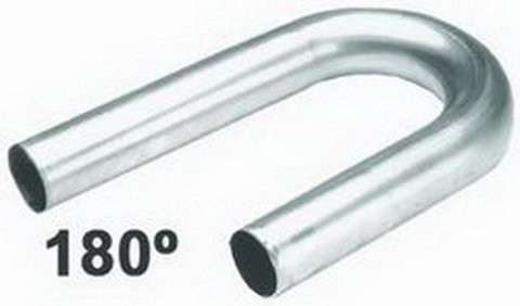 Exhaust Bend - U-Bend - Mandrel - 3 in Diameter - 6 in Radius - 6.5 in Legs - 18 Gauge - Steel - Natural - Each