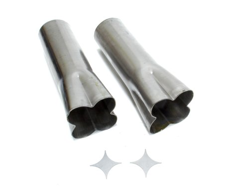 Collector - Husler - Weld-On - 4 x 1.875 in Primary Tubes - 3.5 in Outlet - 10 in Long - Steel - Natural - Pair