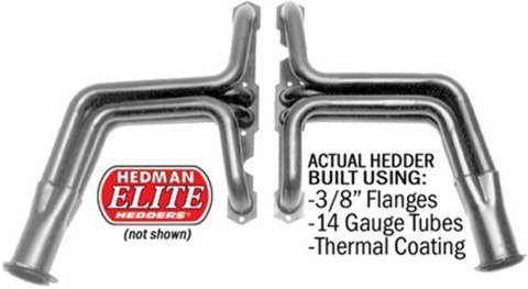 Headers - Elite Ultra-Duty - 1.5 in Primary - 3 in Collector - Gaskets / Hardware Included - Steel - Black Paint - Small Block Chevy - GM Fullsize SUV / Truck 1955-66 - Pair