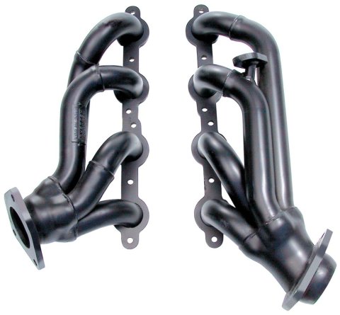 Headers - Street - 1.625 in Primary - Stock Collector Flange - Gaskets / Hardware Included - Steel - Black Paint - GM LS-Series - GM Fullsize SUV / Truck 1999-2003 - Pair