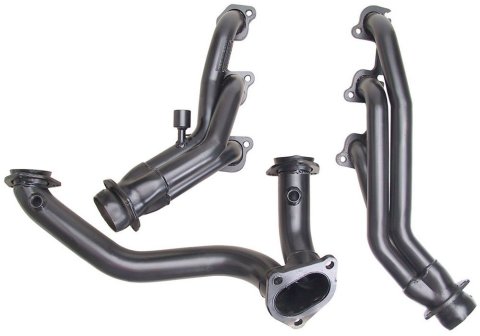 Headers - Street - 1.5 in Primary - Stock Collector Flange - Y-Pipe Included - Gaskets / Hardware Included - Steel - Black Paint - Ford V6 - Explorer / Ranger 1990-96 - Kit