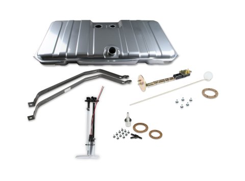 Fuel Tank - Sniper EFI - 18 gal - 255 lph Pump - 1/4 in NPT Outlet - 1/4 in NPT Return - Sending Unit - Steel - Silver Powder Coat - GM F-Body 1967-68 - Kit
