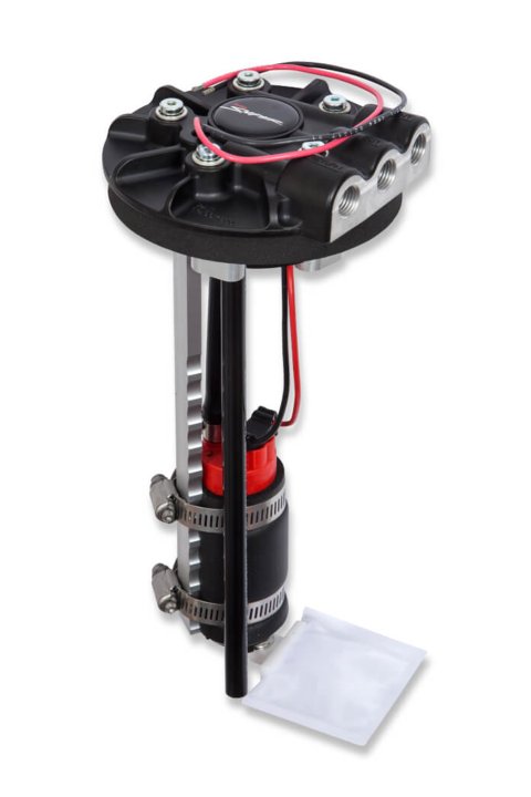Fuel Pump - Sniper Retrofit - Electric - In-Tank - 340 lph - 1/4 in NPT Inlet - 1/4 in NPT Outlet - Aluminum - Black Anodized - Gas - Kit