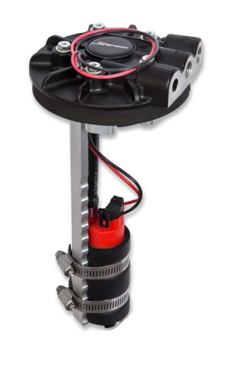 Fuel Pump - Sniper Retrofit - Electric - In-Tank - 340 lph - Filter Sock Inlet - 1/4 in NPT Female Outlet - Aluminum - Black Anodized - Gas / E85 - 7 to 12 in Deep Fuel Tanks - Kit