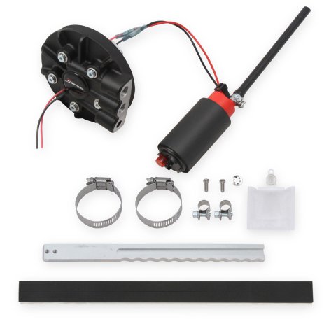 Fuel Pump - Sniper - Electric - In-Tank - 340 lph - Filter Sock Inlet - 1/4 in NPT Female Outlet - Aluminum - Black Anodized - Gas - 7 to 12 in Deep Fuel Tanks - Kit