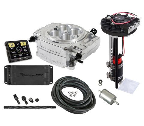 Fuel Injection - Sniper 2 EFI - Throttle Body - Square Bore - Computer / Fuel Pump / Fuel Pressure Regulator / Fittings / Wiring - Aluminum - Silver - Kit
