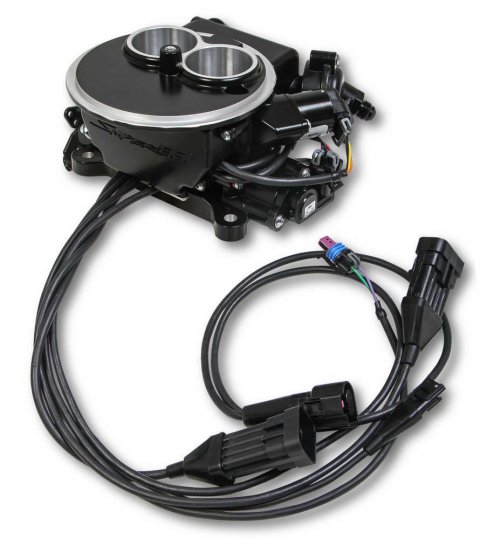 Fuel Injection - Sniper EFI - Throttle Body - Holley 2-Barrel Flange - Programmer Included - Aluminum - Black - Kit