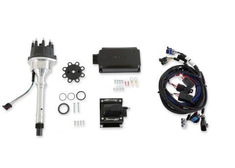 Distributor - Sniper EFI HyperSpark - Hall Effect - Computer-Controlled Advance - HEI Style Terminal - Polished - Chevy V8 - Each