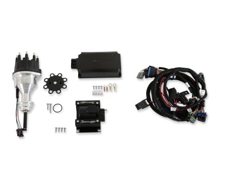 Distributor - Holley Sniper EFI Hyperspark - Hall Effect Pickup - HEI Style Terminal - Aluminum - Clear Anodized - Small Block Mopar - Each