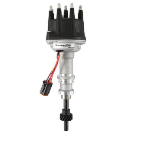 Distributor - Sniper EFI Hyperspark - Hall Effect Pickup - HEI Style Terminal - Cast Iron Gear - Black - Small Block Ford - Each