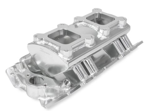 Intake Manifold - Sniper Sheet Metal Fabricated - Dual Square Bore - Single Plane - Rectangle Port - Sniper Logo - Aluminum - Natural - Big Block Chevy - Kit