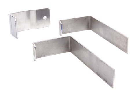 Radiator Mount Kit - 2 Weld-On Lower Brackets - 1 Bolt-On Upper Bracket - Aluminum / Steel - Universal - Kit