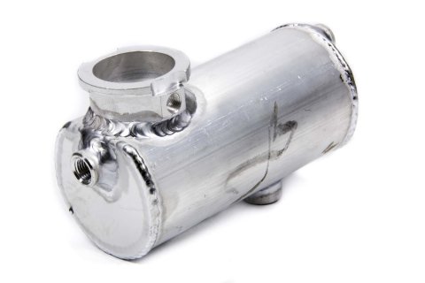 Recovery Tank - Coolant - 23.5 oz - 3 in Diameter - 6 in Long - Dual 1/4 in NPT Female Inlets - 3/8 in NPT Female Outlet - Aluminum - Natural - Each