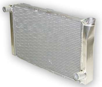 Radiator - 26.75 in W x 20 in H x 3 in D - Driver Side Inlet - Passenger Side Outlet - Aluminum - Natural - Each