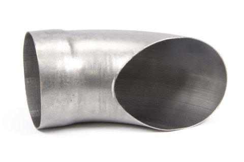 Exhaust Tip - Slip-On - 5 in Diameter - 5 in Diameter Round Outlet - Single Wall - Cut Edge - Angled Cut - Turndown Style - 60 Degree - Steel - Natural - Each