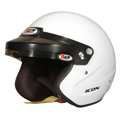 Helmet - Icon - Open Face - Snell SA2020 - Head and Neck Support Ready - White - X-Large - Each