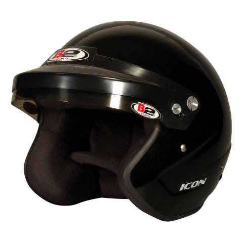 Helmet - Icon - Open Face - Snell SA2020 - Head and Neck Support Ready - Black - X-Large - Each