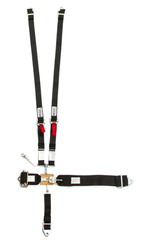 Harness - 5 Point - Latch and Link - SFI 16.1 - Ratchet Adjust - Bolt-In / Wrap Around - Individual Harness - HANS Ready - Black - Kit