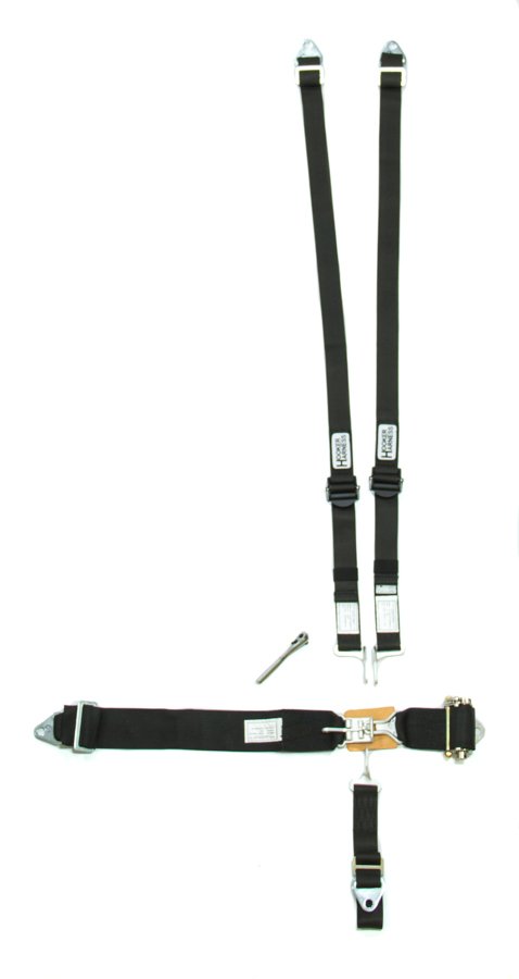 Harness - 5 Point - Latch and Link - SFI 16.1 - Ratchet Adjust - Bolt-In / Wrap Around - Individual Harness - HANS Ready - Black - Kit