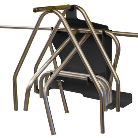 Nerf Bar and Bumper Rack - Wall Mount - U Channels - Aluminum - Black Powder Coat - Each