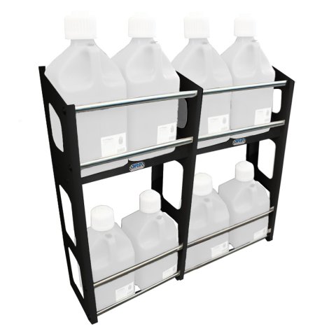 Utility Jug Rack - 8 Bay - 42.375 x 44 x 12 in - Aluminum - Black Powder Coat - Each