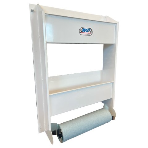 Shelf and Shop Towel Holder - Roll Style - 2 Shelf - Aluminum - White Powder Coat - Each