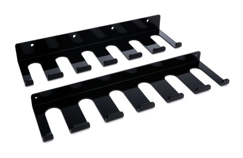 Radius Rod Rack - Wall Mount - Lower - 15 in Long - 12 Rod Capacity - 1.125 in Radius Rods - Aluminum - Black Powder Coat - Each