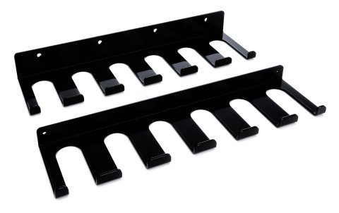 Radius Rod Rack - Wall Mount - Lower - 15 in Long - 12 Rod Capacity - 1.250 in Radius Rods - Aluminum - Black Powder Coat - Each