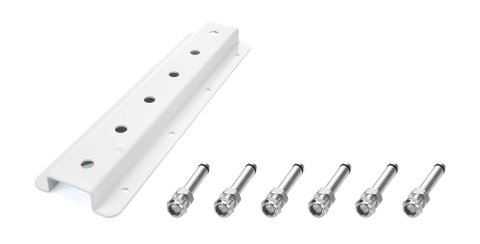 Radius Rod Rack - Wall Mount - Upper - 15 in Long - 12 Rod Capacity - Aluminum - White Powder Coat - Each