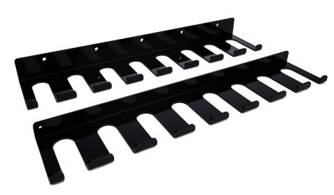 Radius Rod Rack - Wall Mount - Lower - 20 in Long - 16 Rod Capacity - 1.125 in Radius Rods - Aluminum - Black Powder Coat - Kit