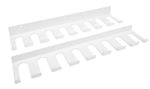 Radius Rod Rack - Wall Mount - Lower - 20 in Long - 16 Rod Capacity - 1.125 in / 1.250 in Radius Rods - Aluminum - White Powder Coat - Kit