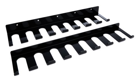 Radius Rod Rack - Wall Mount - Lower - 20 in Long - 16 Rod Capacity - 1.250 in Radius Rods - Aluminum - Black Powder Coat - Kit