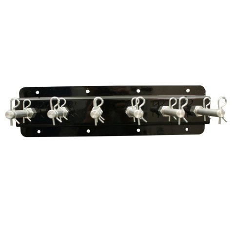 Shock Rack - Double Row - Wall Mount - 15 in Long - 12 Shock Capacity - Aluminum - Black Powder Coat - Each