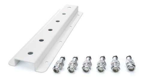 Radius Rod Rack - Wall Mount - Upper - 15 in Long - 12 Rod Capacity - Aluminum - White Powder Coat - Each