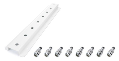 Radius Rod Rack - Wall Mount - Upper - 20 in Long - 8 Rod Capacity - Aluminum - White Powder Coat - Each