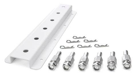 Shock Rack - Single Row - Wall Mount - 15 in Long - 6 Shock Capacity - Aluminum - White Powder Coat - Each