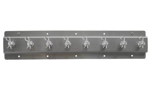 Shock Rack - Single Row - Wall Mount - 20 in Long - 8 Shock Capacity - Aluminum - White Powder Coat - Each