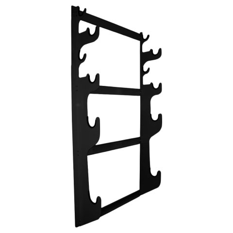Axle Rack - Wall Mount - 2 Axle Sets Capacity - Aluminum - Black Powder Coat - Each