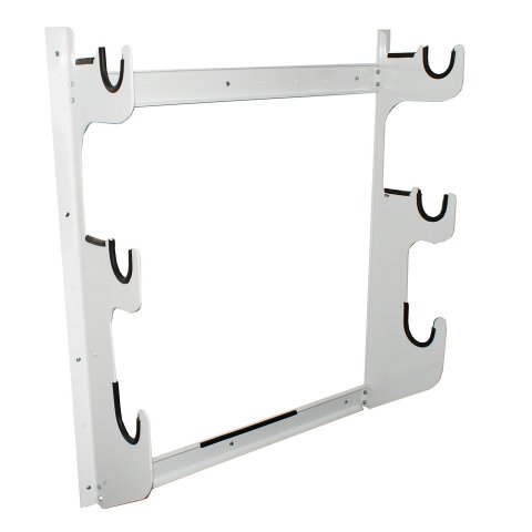 Axle Rack - Wall Mount - 2 Front Axles and 1 Rear Axle Capacity - Aluminum - White Powder Coat - Each