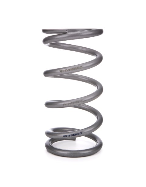 Coil Spring - Conventional - 5 in OD - 10.5 in Length - 400 lb/in Spring Rate - Front - Steel - Silver Powder Coat - Each