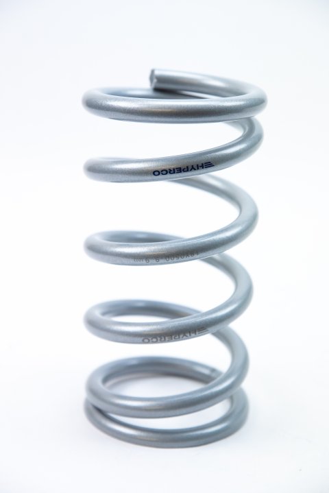 Coil Spring - Conventional - 5 in OD - 9.5 in Length - 550 lb/in Spring Rate - Front - Steel - Silver Powder Coat - Each
