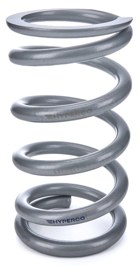 Coil Spring - Conventional - 5 in OD - 9.5 in Length - 575 lb/in Spring Rate - Front - Steel - Silver Powder Coat - Each