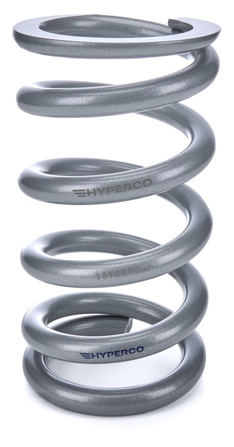 Coil Spring - Conventional - 5 in OD - 9.5 in Length - 800 lb/in Spring Rate - Front - Steel - Silver Powder Coat - Each