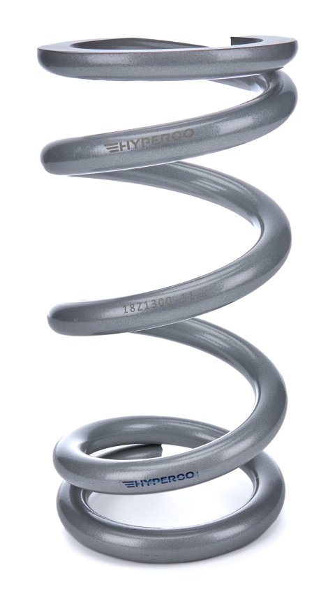 Coil Spring - Conventional - 5.5 in OD - 12 in Length - 1300 lb/in Spring Rate - Front - Steel - Silver Powder Coat - Each