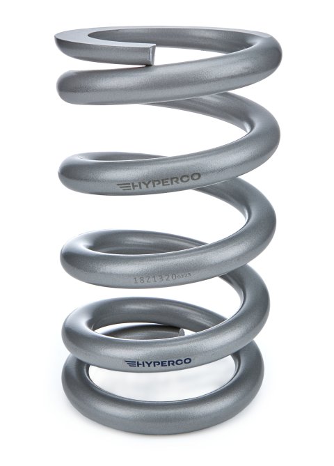 Coil Spring - Conventional - 5.5 in OD - 9.5 in Length - 1320 lb/in Spring Rate - Front - Steel - Silver Powder Coat - Each