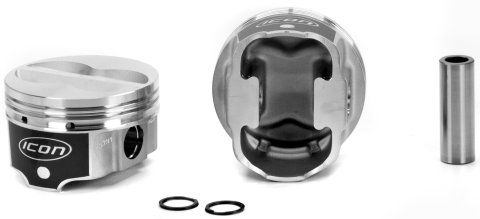 Piston - FHR Forged - Forged - 4.040 in Bore - 1.5 mm x 1.5 mm x 3.0 mm Ring Grooves - Minus 10.00 cc - Small Block Chevy - Set of 8