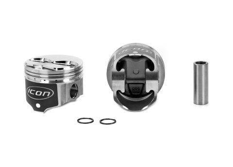 Piston - Premium Forged - Forged - 4.290 in Bore - 1/16 x 1/16 x 3/16 in Ring Grooves - Plus 4.50 cc - Mopar B-Series - Set of 8