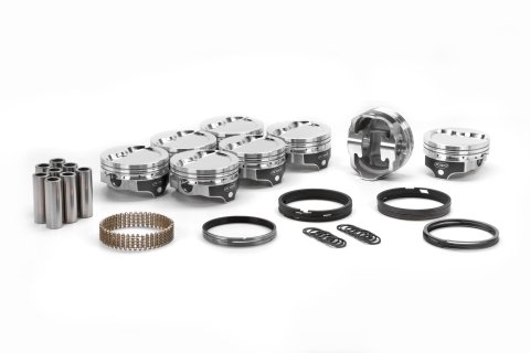Piston - Premium - Forged - 4.030 in Bore - 1/16 x 1/16 x 3/16 in Ring Grooves - Minus 12.6 cc - Small Block Ford - Set of 8