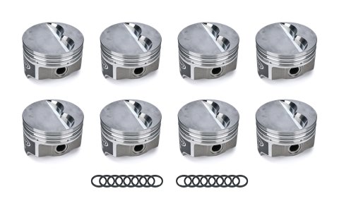 Piston - Premium Forged - Forged - 4.030 in Bore - 1/16 x 1/16 x 3/16 in Ring Grooves - Minus 4.90 cc - Small Block Chevy - Set of 8