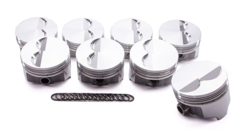 Piston - Premium Forged - Forged - 4.040 in Bore - 1/16 x 1/16 x 3/16 in Ring Grooves - Minus 4.90 cc - Small Block Chevy - Set of 8